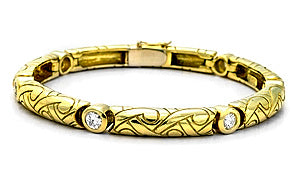 19kt grn/wht gold bracelet with 1.20 ct dia